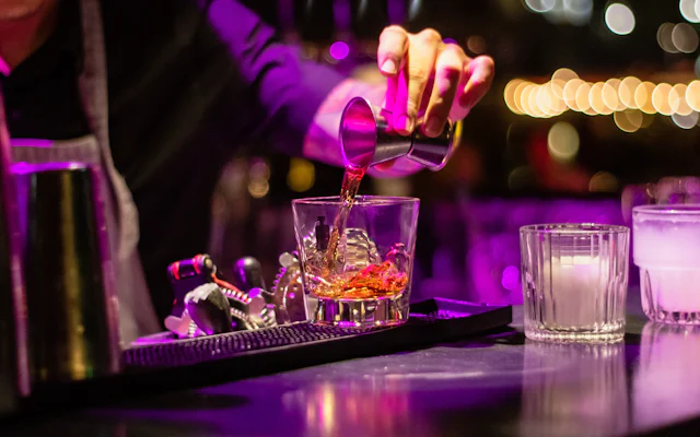 A pour at a bar
